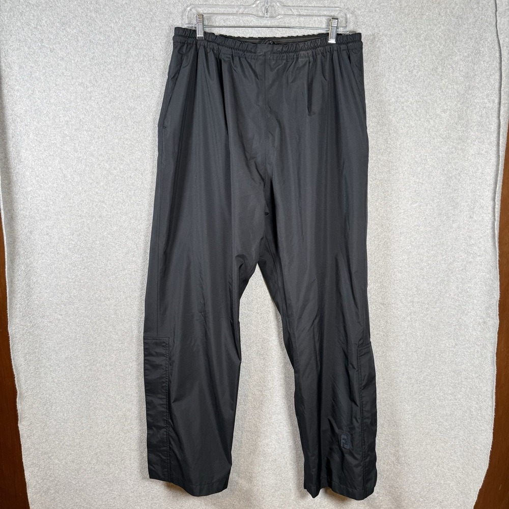 Footjoy Dryjoys Pants Mens Medium Rain Water Nylon Black Track Golf